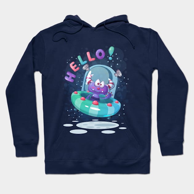 Cartoon Character Hello Hoodie by Numanatit